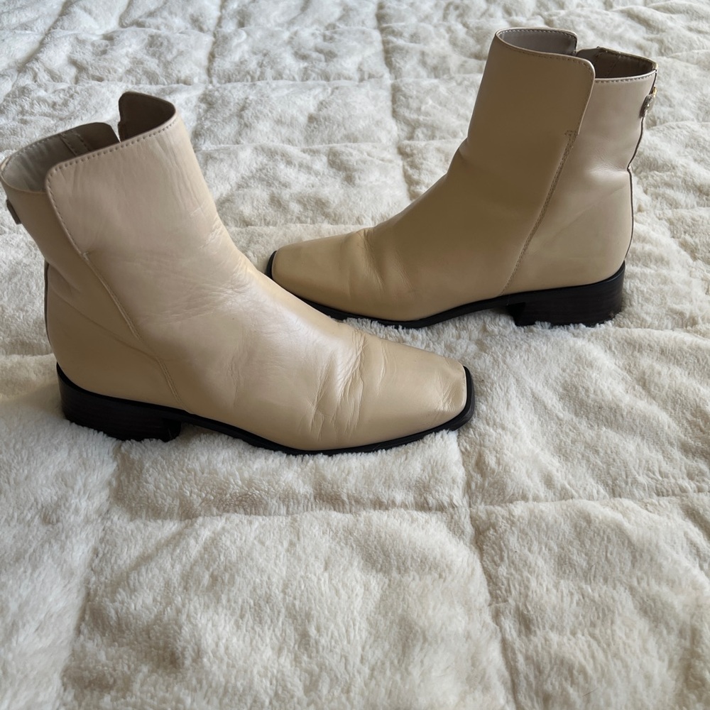 Sam Edelman Cream Leather Boots